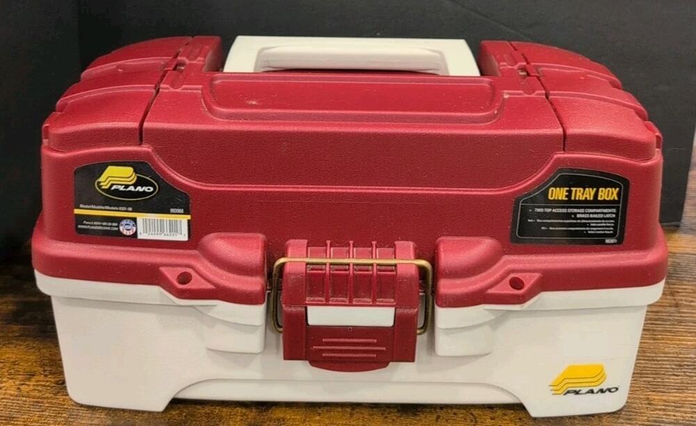 Plano 1-Tray Tackle Box/Dual Top Access - Red White 6201-06 With Some Tackle